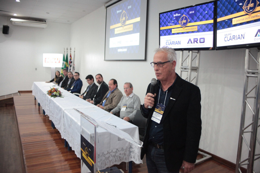 Presidente da Acisb, Roberto Bonamin, durante lançamento do evento