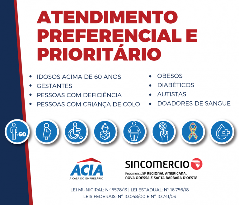 Sincomercio disponibiliza cartaz de atendimento prioritário gratuitamente SINCOMERCIO